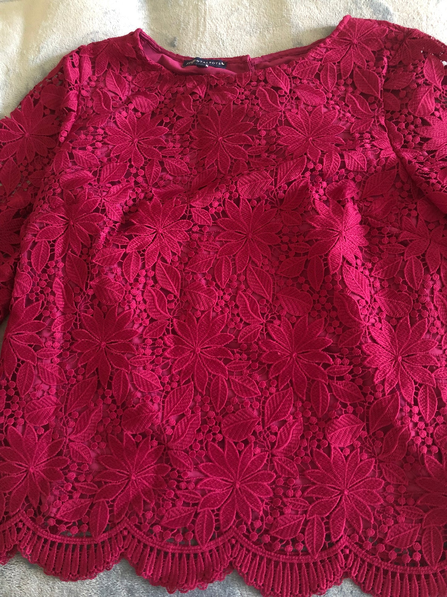 Red purple lace shirt