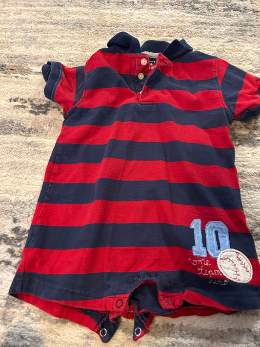 Blue and red Polo onesie