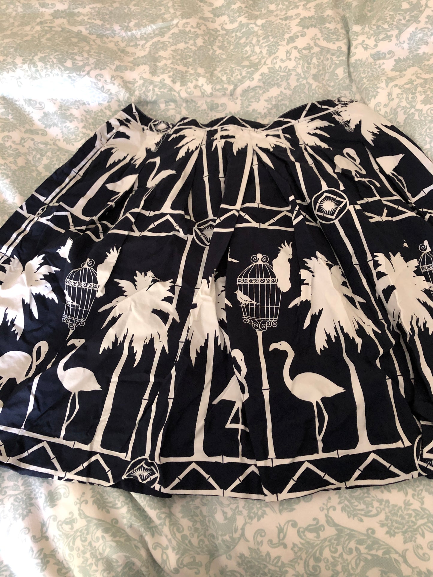dark blue palm tree skirt